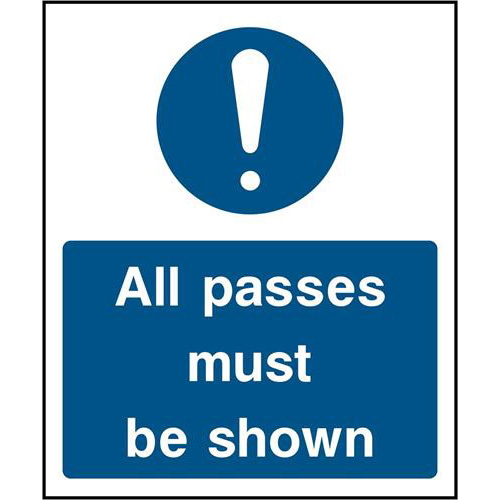 All passes must be shown 1 All passes must be shown