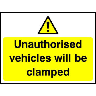 Unauthorised vehicles will be clamped