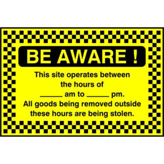 BE AWARE! All goods being removed