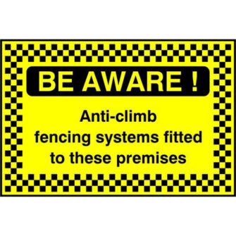 BE AWARE! Anti-climb fencing