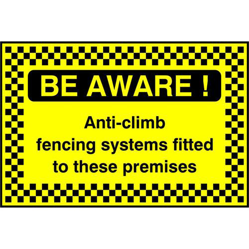 BE AWARE! Anti-climb fencing 1 BE AWARE! Anti-climb fencing