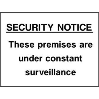 SECURITY NOTICE These premises are under constant surveillance