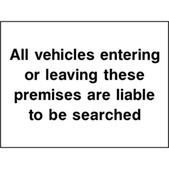 Vehicles liable to be searched