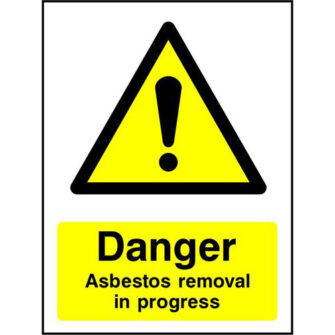 Danger Asbestos removal in progress