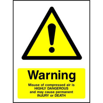 Warning Misuse of compressed air