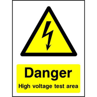 Danger High voltage test area