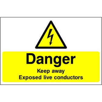 Danger Exposed live conductors