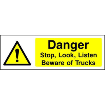 Danger Beware of Trucks