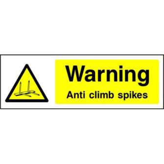 Warning Anti climb spikes