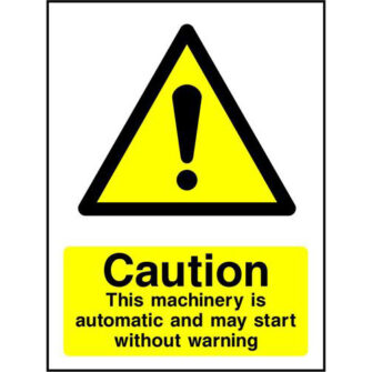 Caution automatic machinery