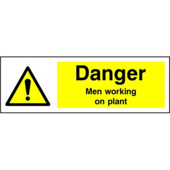 Danger Men working on plant
