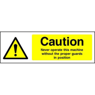 Caution Never operate without guards