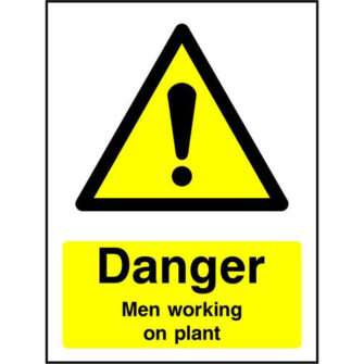 Danger Men working on plant