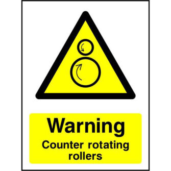 Warning Counter rotating rollers