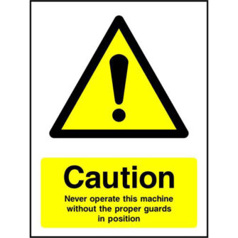 Caution Never operate without
