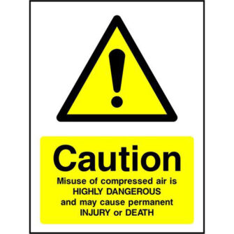 Caution Misuse of Compressed Air