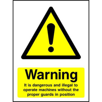 Warning machine guards