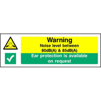 Warning Noise level between 80dB(A) & 85dB(A)