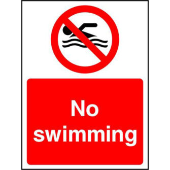 No swimming