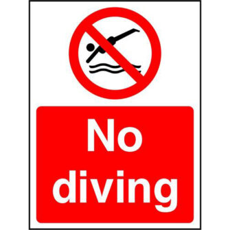 No diving