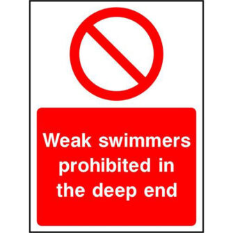 Weak swimmers prohibited in the deep end