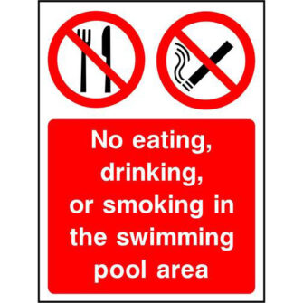 No eating, drinking, or smoking in the swimming pool area