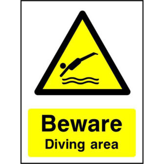 Beware diving area