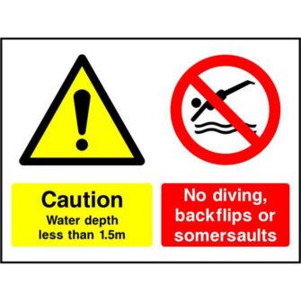 Caution Water depth