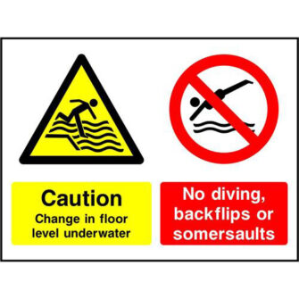 Caution Change in floor level underwater